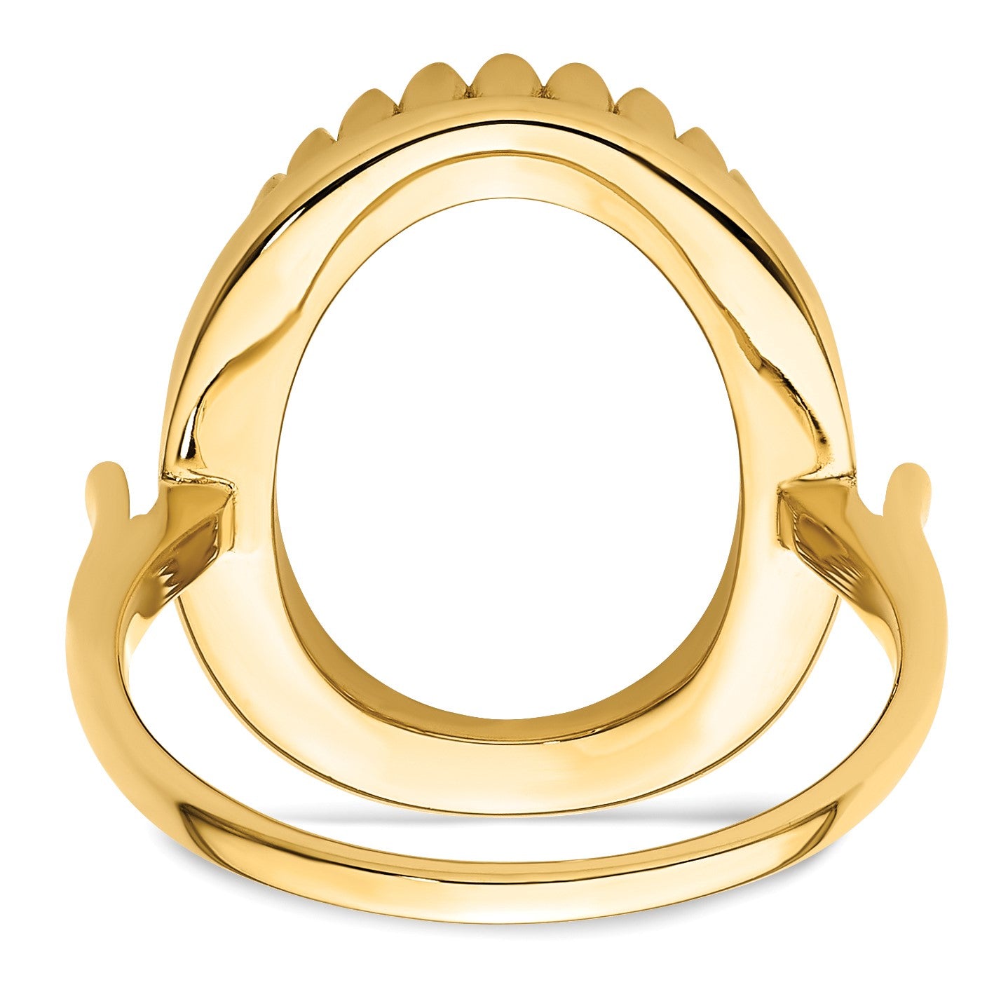 14k Holds 16x12mm Oval Gemstone Ring Mounting