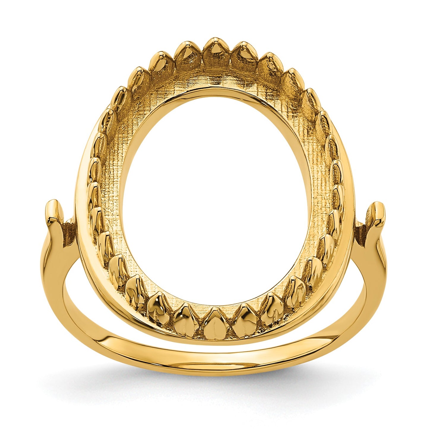 14k Holds 16x12mm Oval Gemstone Ring Mounting
