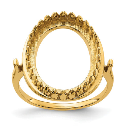 14k Holds 16x12mm Oval Gemstone Ring Mounting
