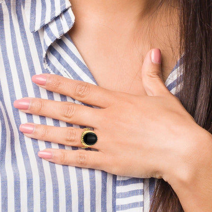 14k 16x12mm Oval Onyx Ring