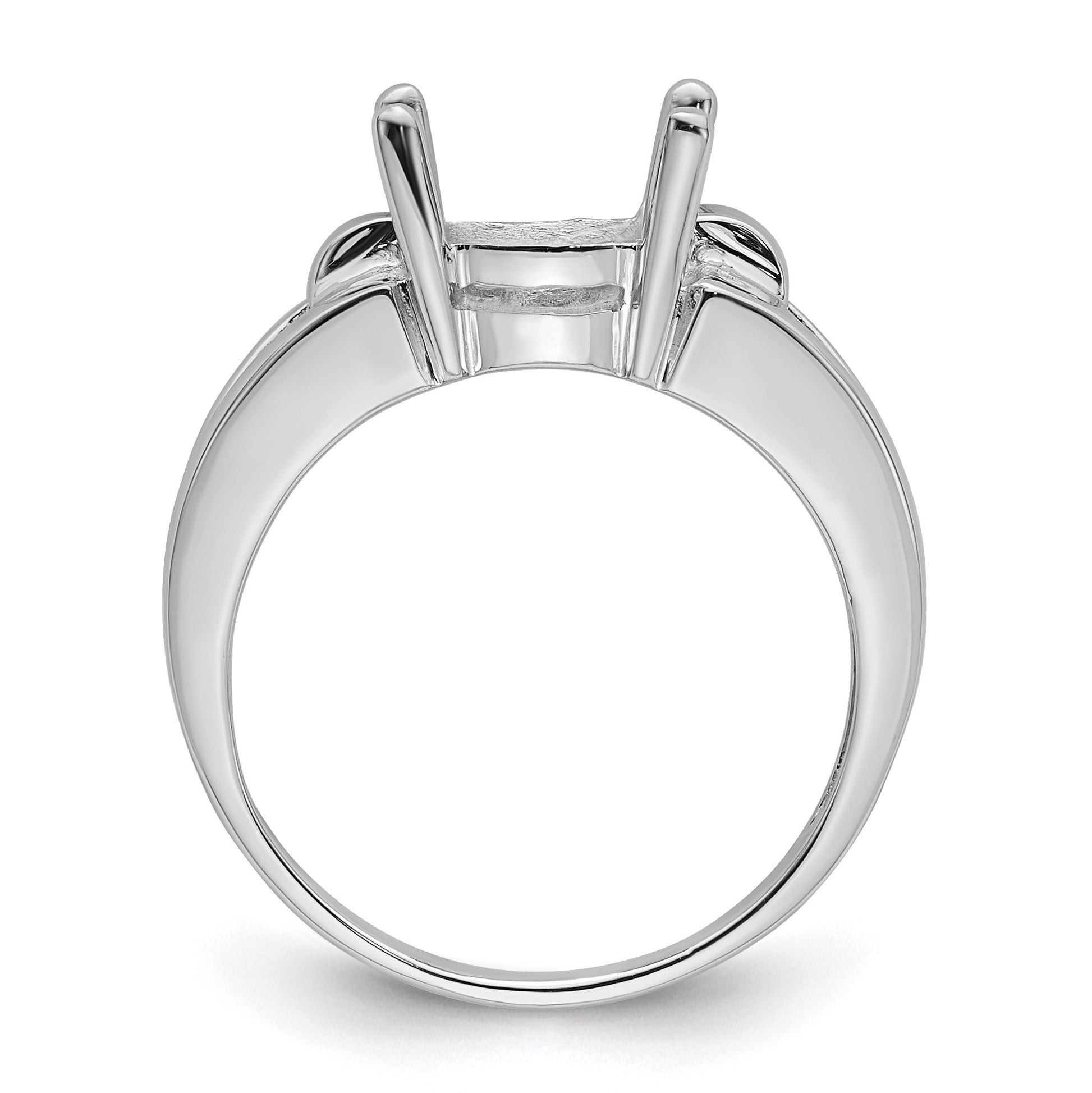 14k White Gold Holds 11x9mm Oval Gemstone Ring Mounting