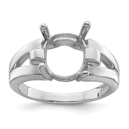 14k White Gold Holds 11x9mm Oval Gemstone Ring Mounting