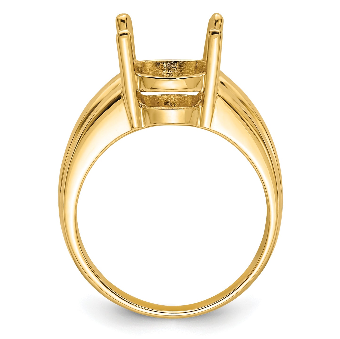 14k Holds 12x10mm Oval Gemstone Ring Mounting