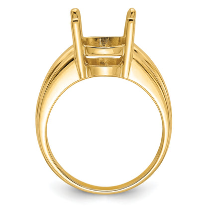 14k Holds 12x10mm Oval Gemstone Ring Mounting