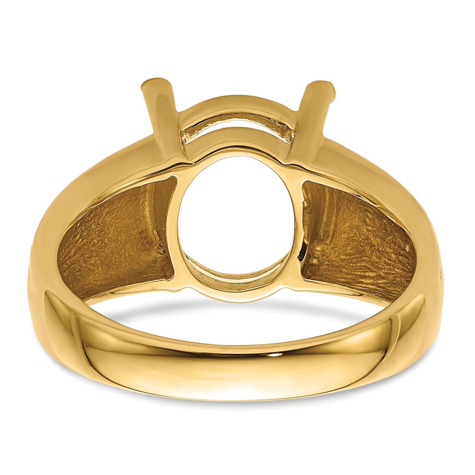14k Holds 12x10mm Oval Gemstone Ring Mounting