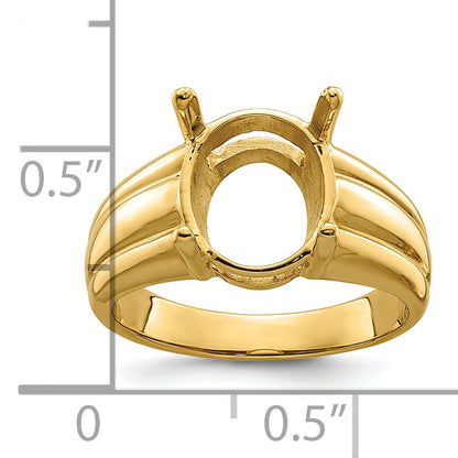 14k Holds 12x10mm Oval Gemstone Ring Mounting