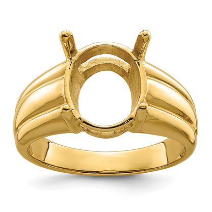 14k Holds 12x10mm Oval Gemstone Ring Mounting