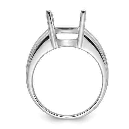 14k White Gold Holds 12x10mm Oval Gemstone Ring Mounting