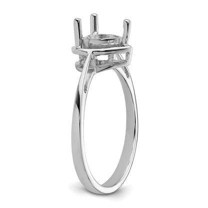 14k White Gold Holds 6mm Heart Gemstone Ring Mounting