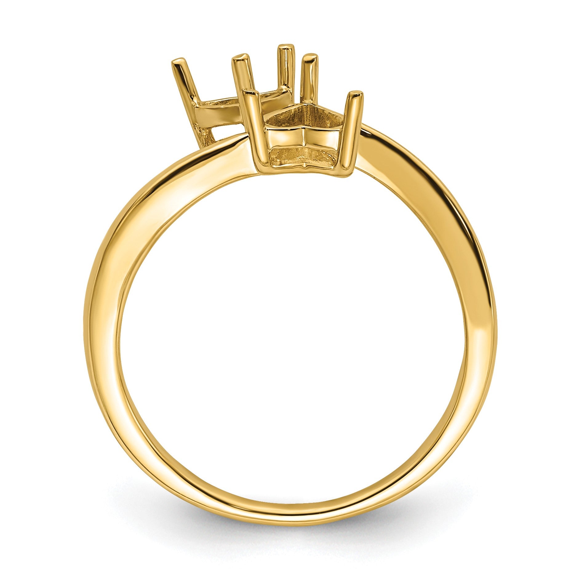 14k Holds 2-5mm Heart Gemstones Ring Mounting