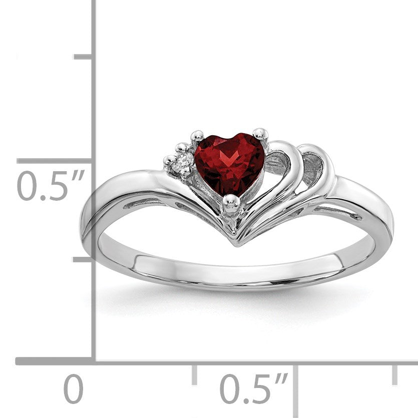 14k White Gold Holds 1-1.4mm Diamond and 4mm Heart Gemstone Ring Mounting