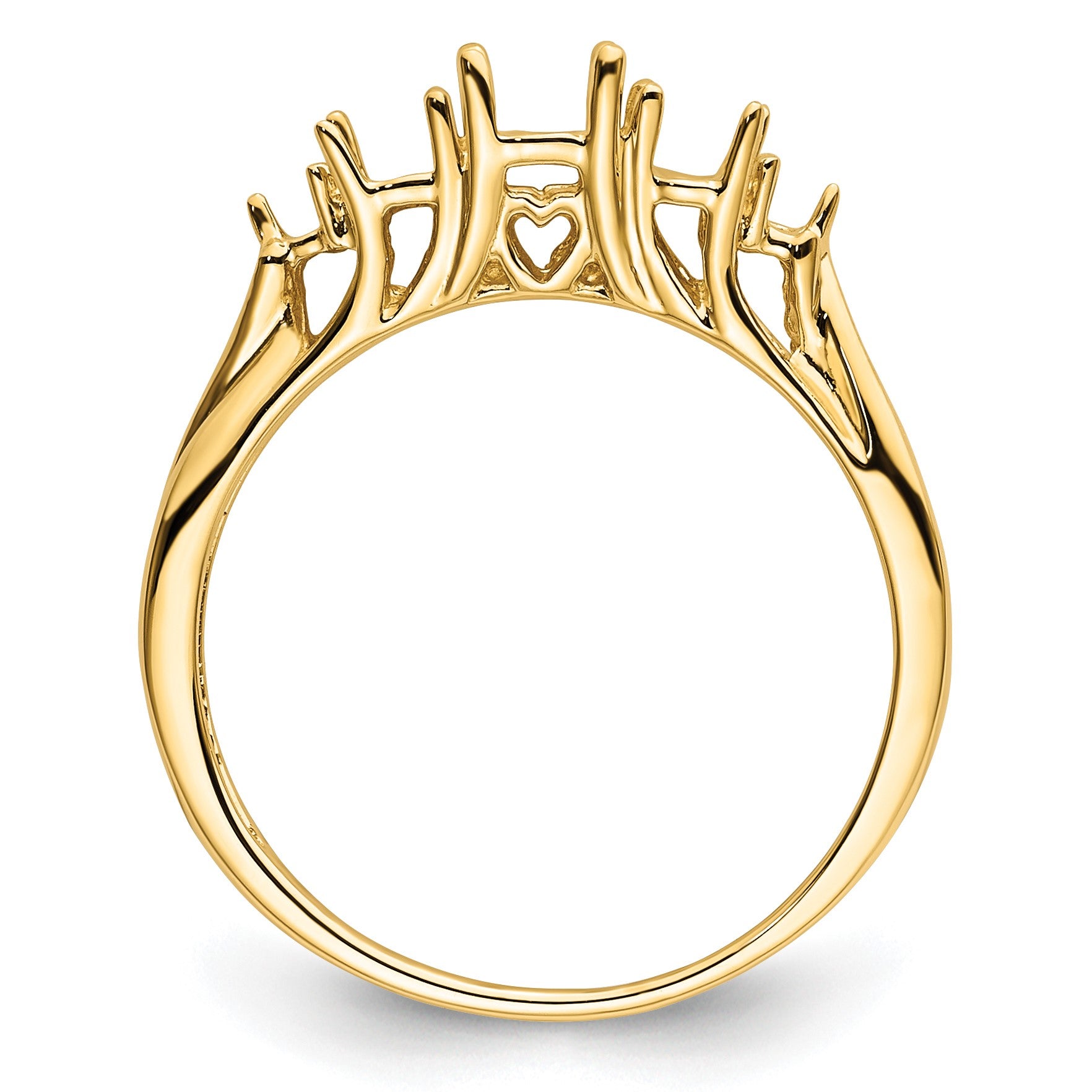 14k Holds 1-6x4 and 2-5x3 Oval Gemstones and Diamonds Ring Mounting