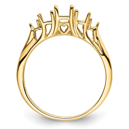14k Holds 1-6x4 and 2-5x3 Oval Gemstones and Diamonds Ring Mounting