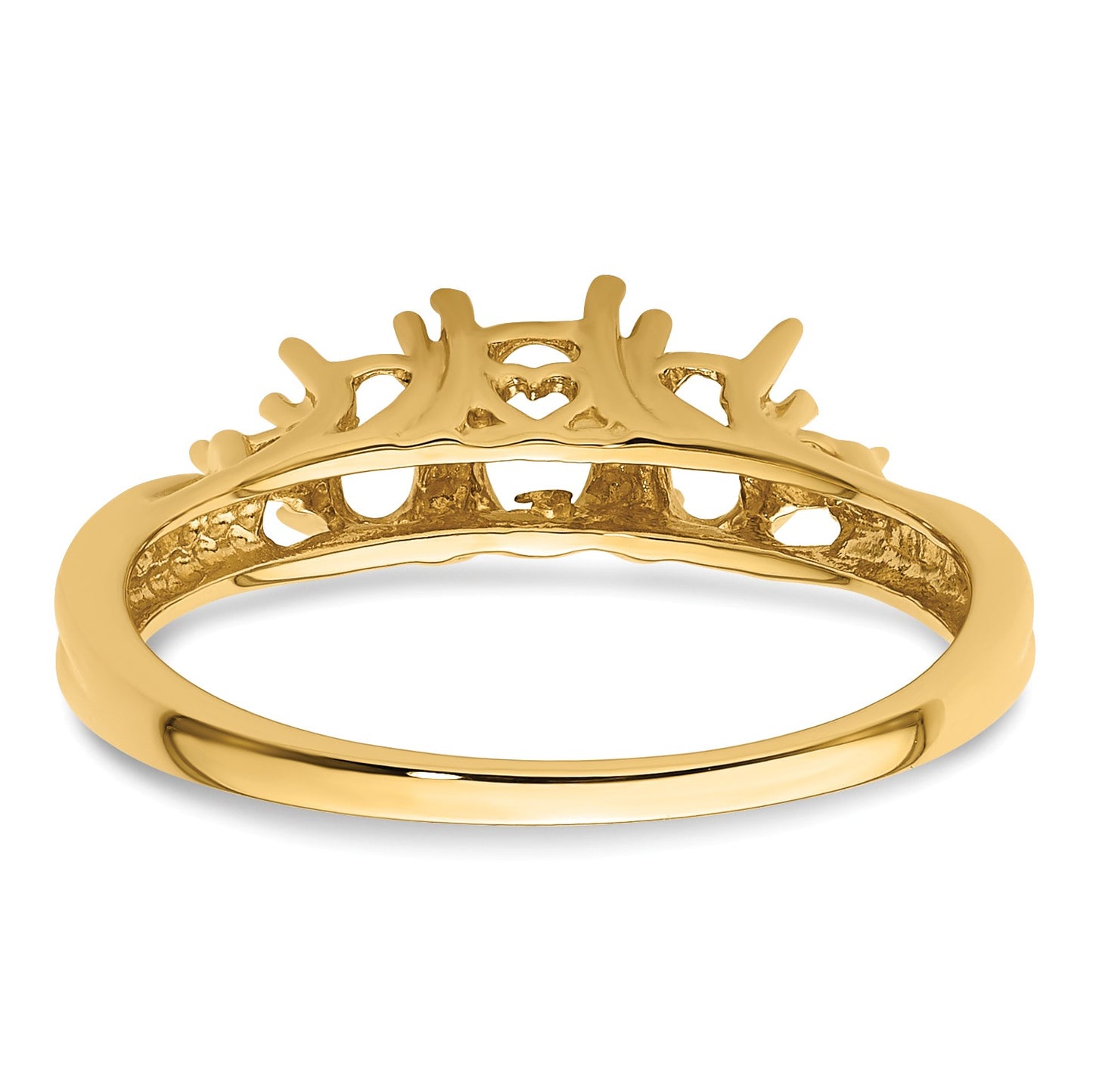 14k Holds 1-6x4 and 2-5x3 Oval Gemstones and Diamonds Ring Mounting