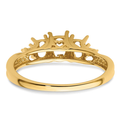 14k Holds 1-6x4 and 2-5x3 Oval Gemstones and Diamonds Ring Mounting