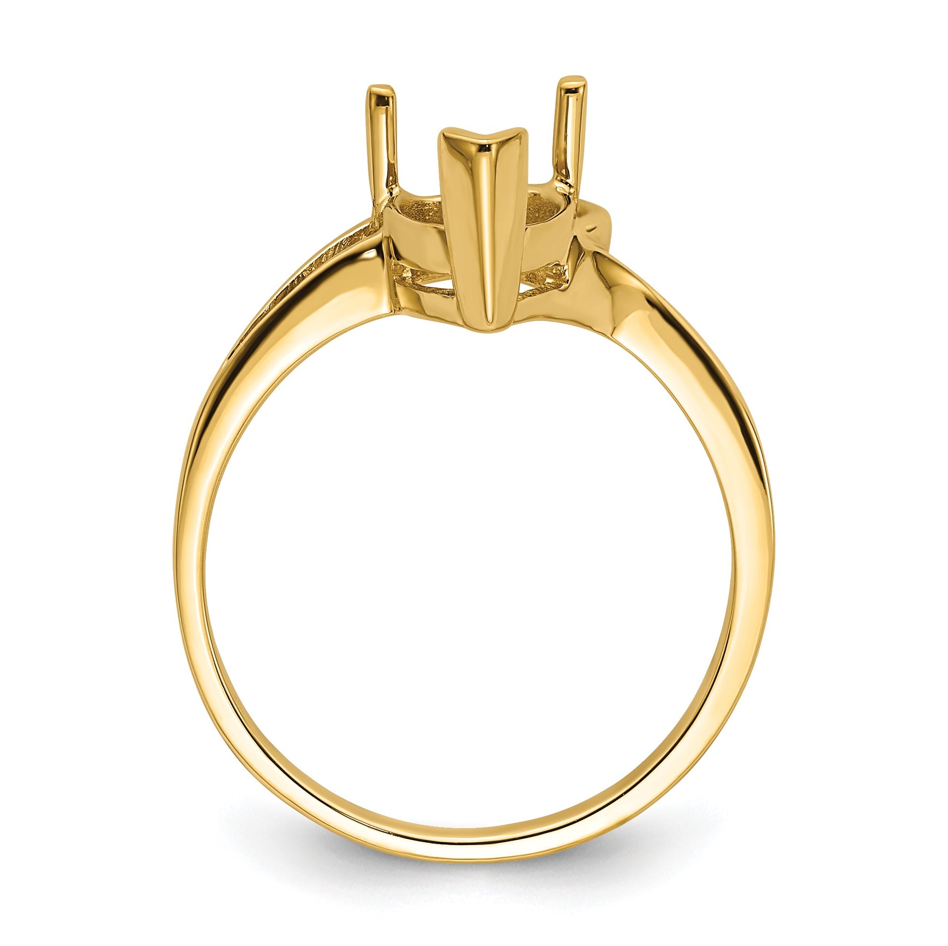 14k Holds 9x6mm Pear Gemstone Ring Mounting