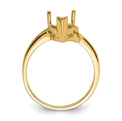 14k Holds 9x6mm Pear Gemstone Ring Mounting