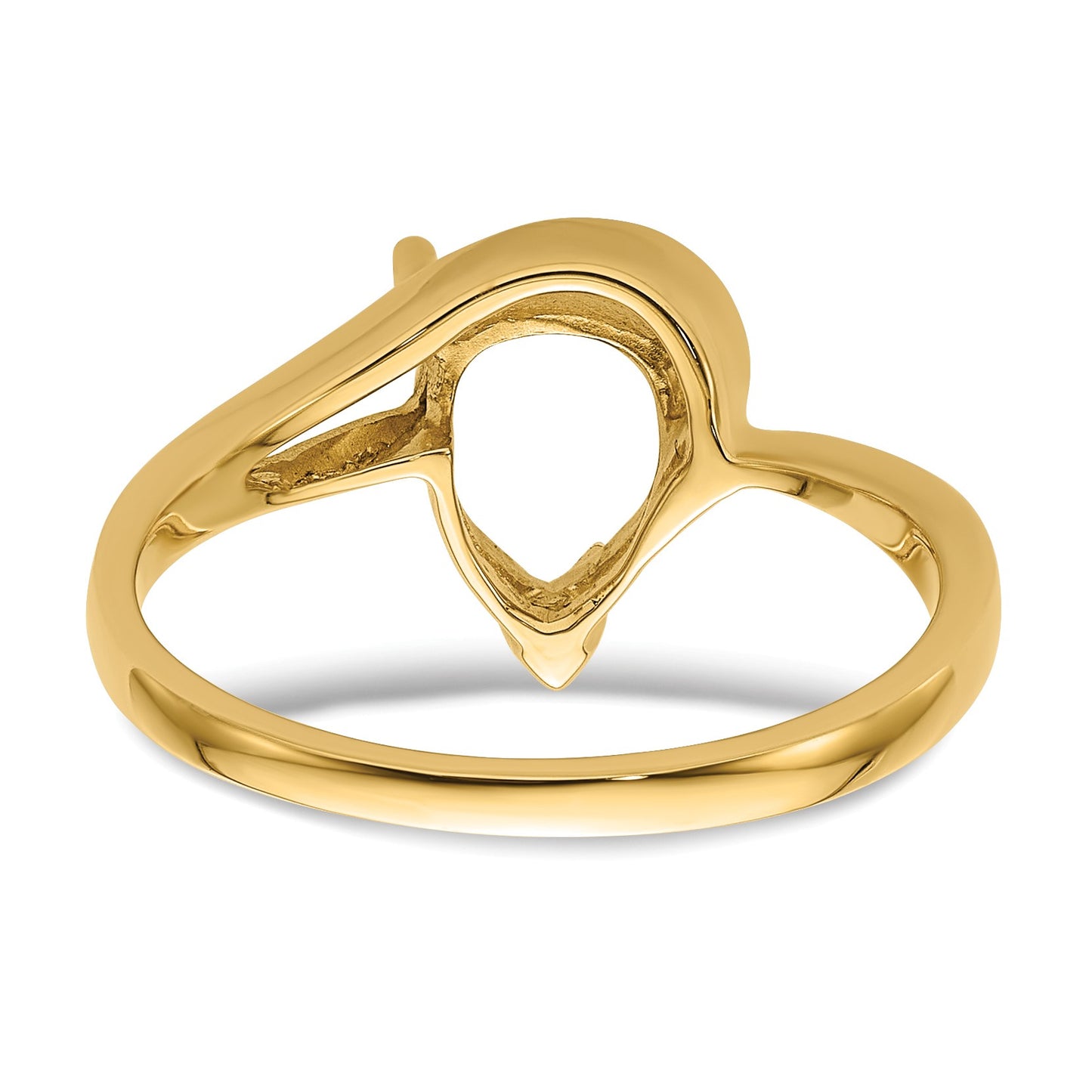 14k Holds 9x6mm Pear Gemstone Ring Mounting