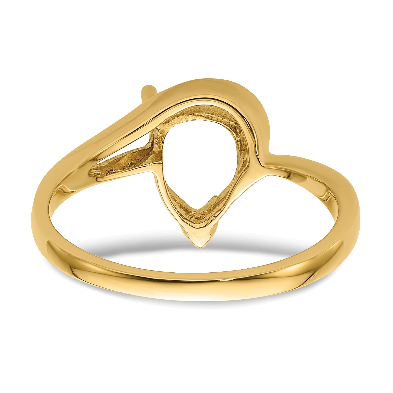 14k Holds 9x6mm Pear Gemstone Ring Mounting