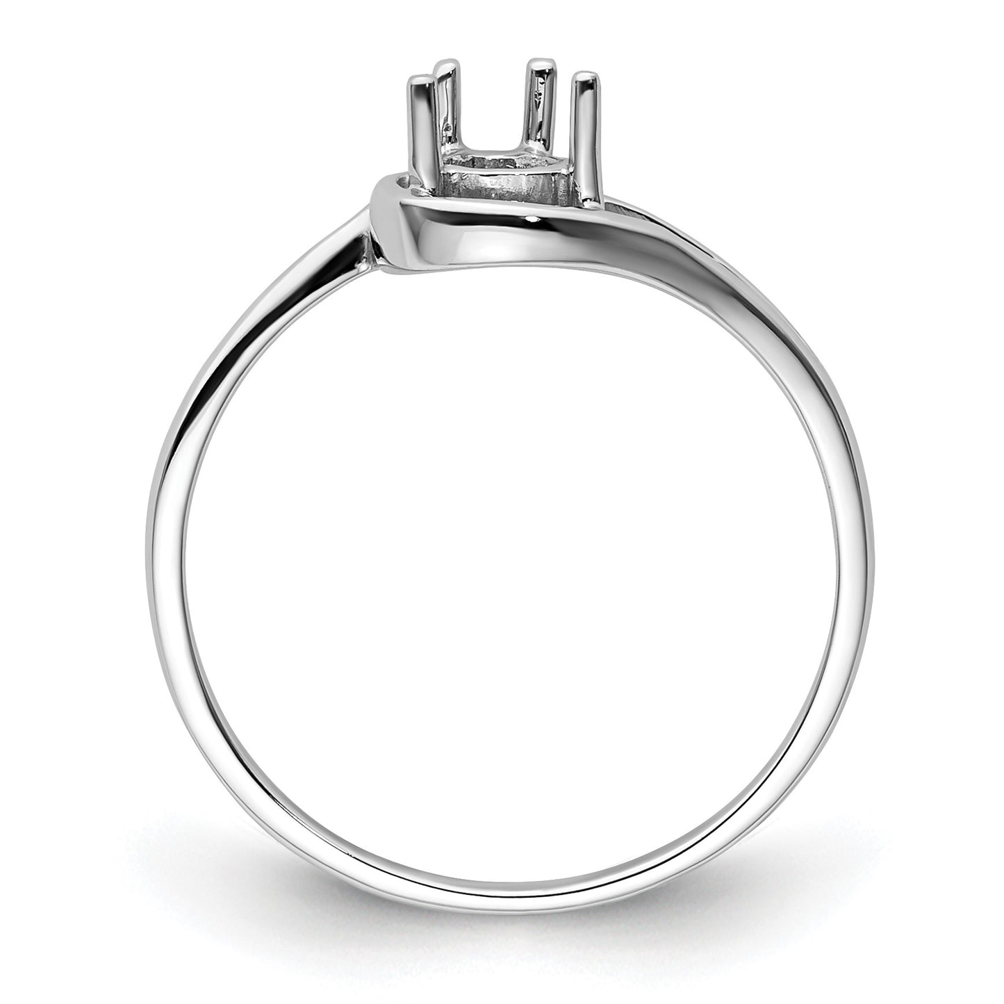 14k White Gold Holds 6x4mm Pear Gemstone Ring Mounting
