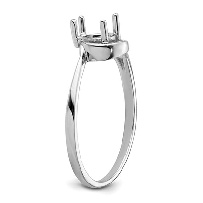 14k White Gold Holds 6x4mm Pear Gemstone Ring Mounting