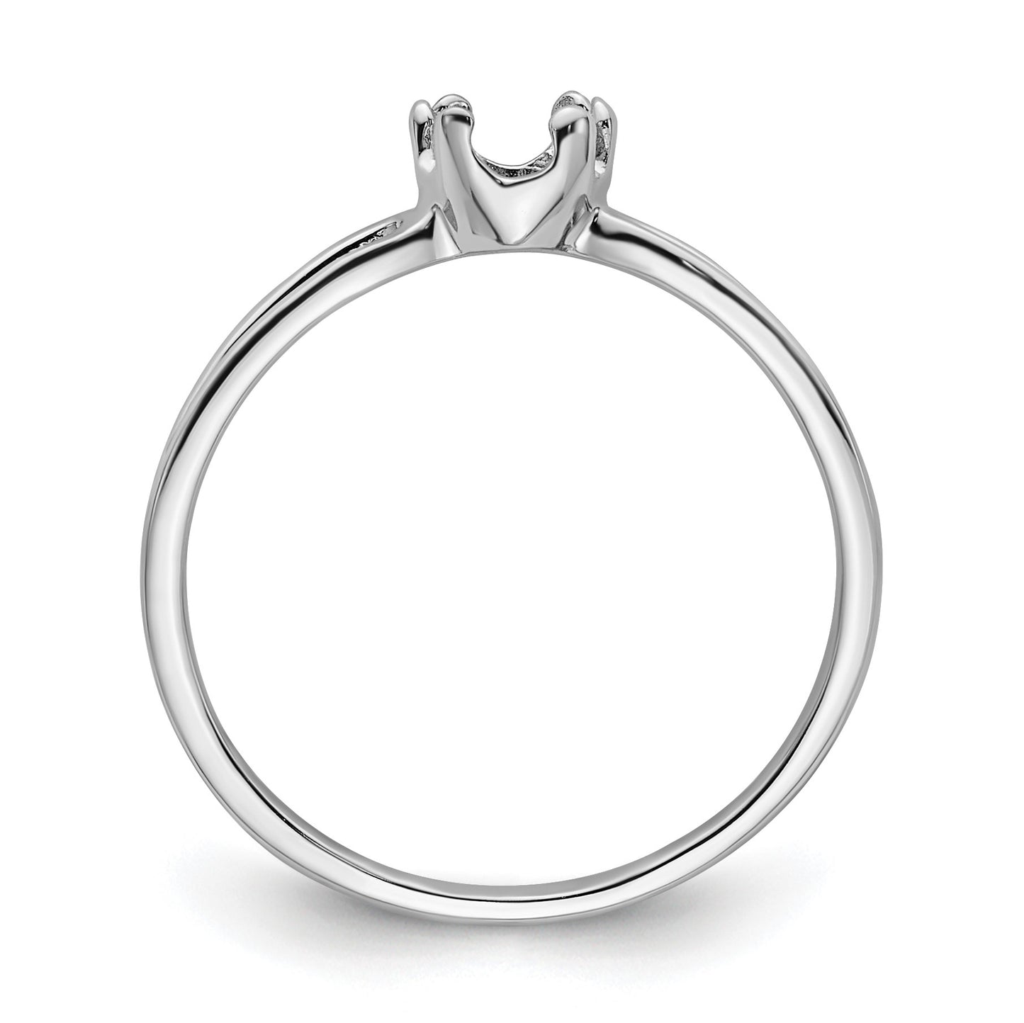 14k White Gold Holds 6x4mm Oval Gemstone Ring Mounting