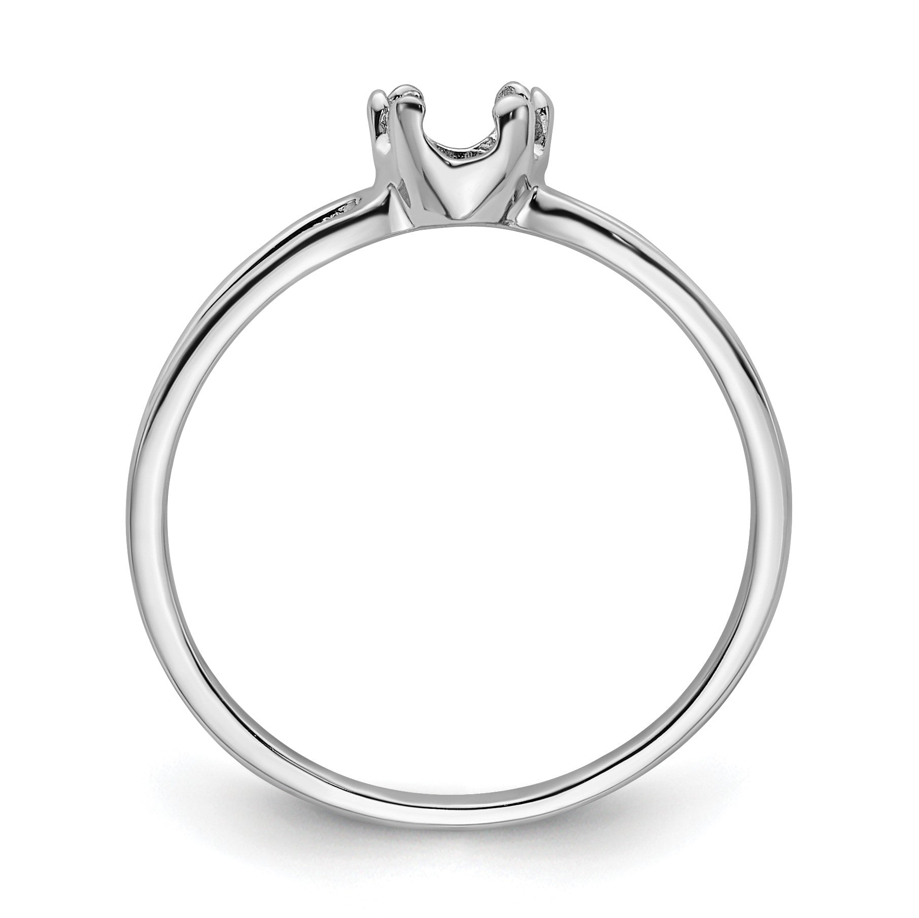 14k White Gold Holds 6x4mm Oval Gemstone Ring Mounting