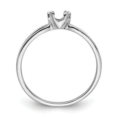 14k White Gold Holds 6x4mm Oval Gemstone Ring Mounting