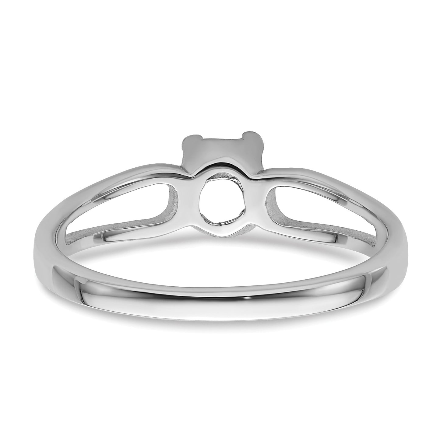 14k White Gold Holds 6x4mm Oval Gemstone Ring Mounting
