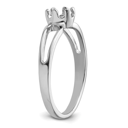 14k White Gold Holds 6x4mm Oval Gemstone Ring Mounting