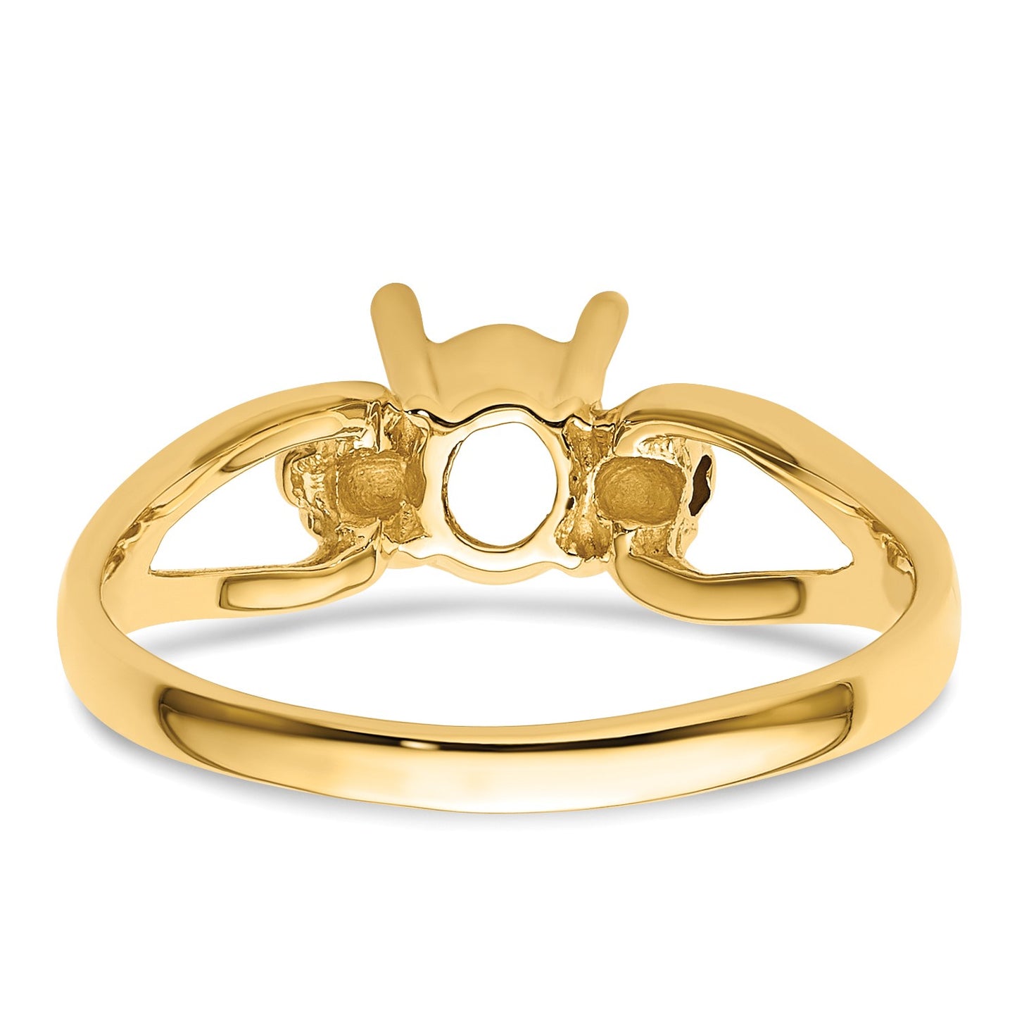 14k Holds 7x5mm Oval Gemstone Ring Mounting