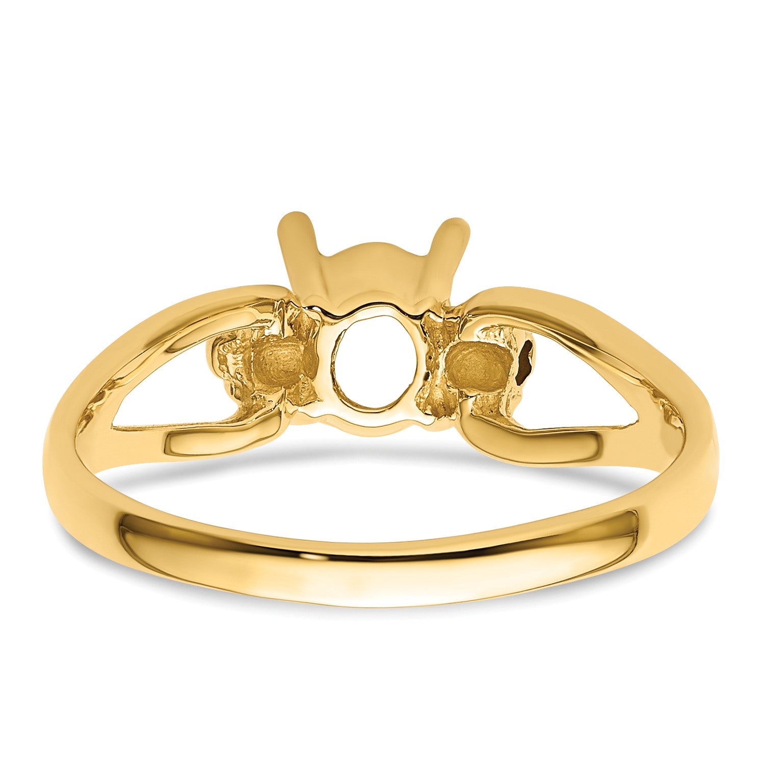 14k Holds 7x5mm Oval Gemstone Ring Mounting