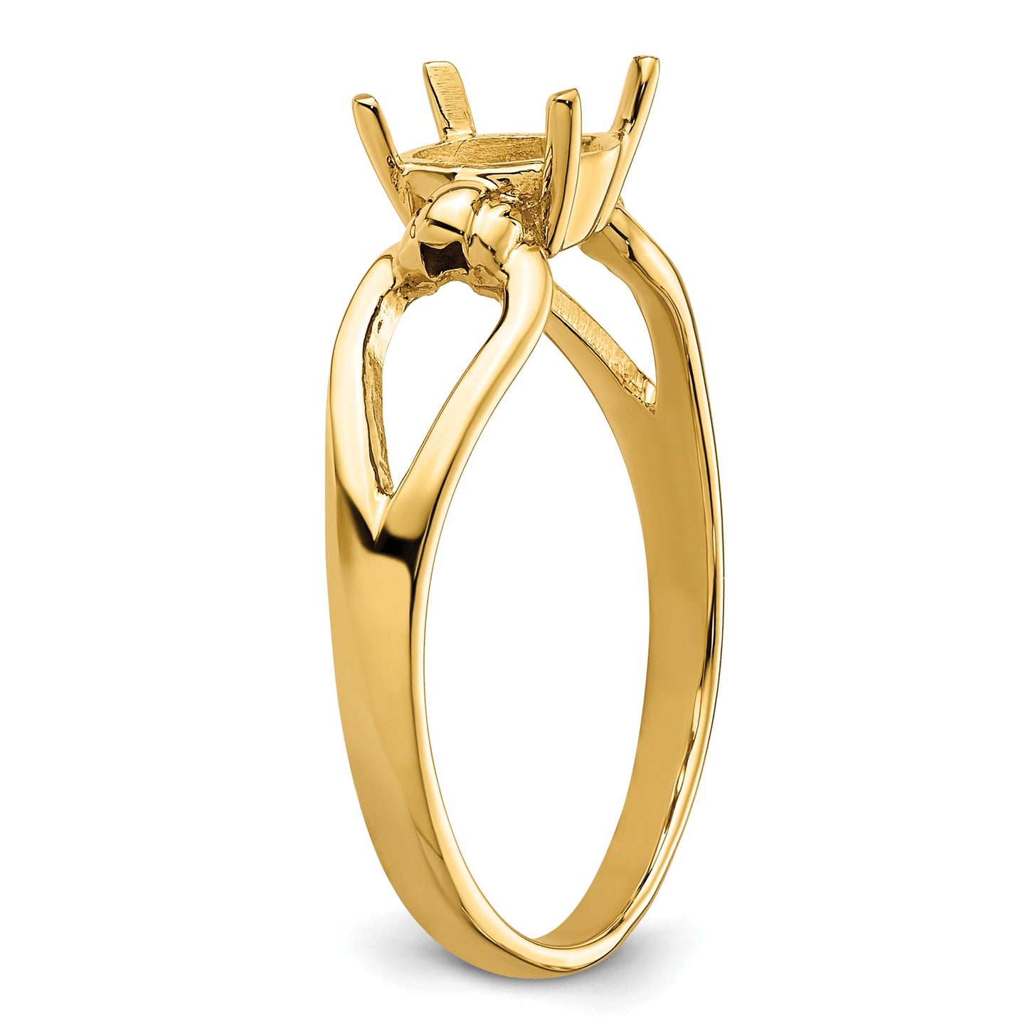 14k Holds 7x5mm Oval Gemstone Ring Mounting