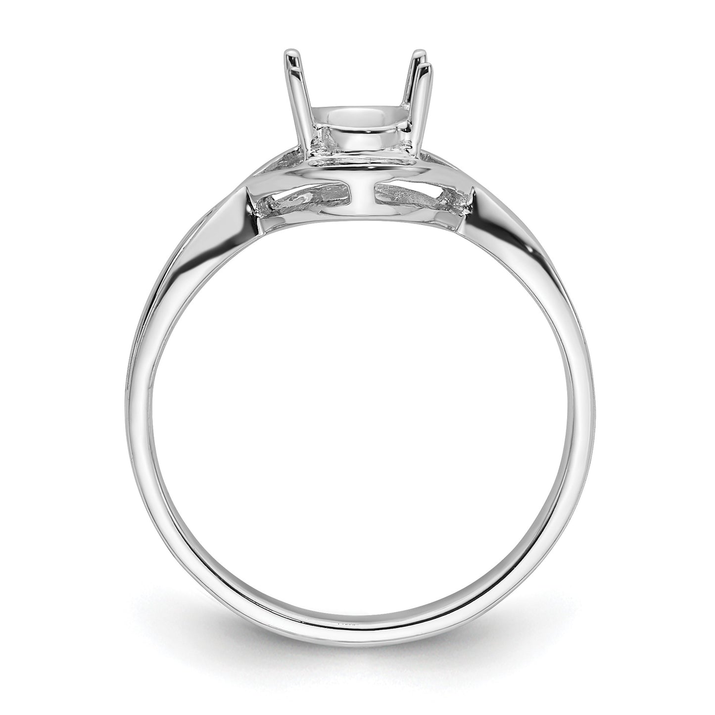 14k White Gold Holds 7x5mm Gemstone Ring Mounting