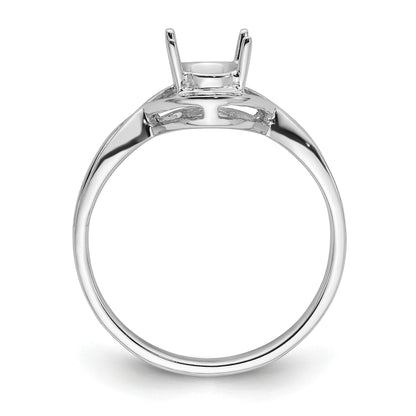 14k White Gold Holds 7x5mm Gemstone Ring Mounting