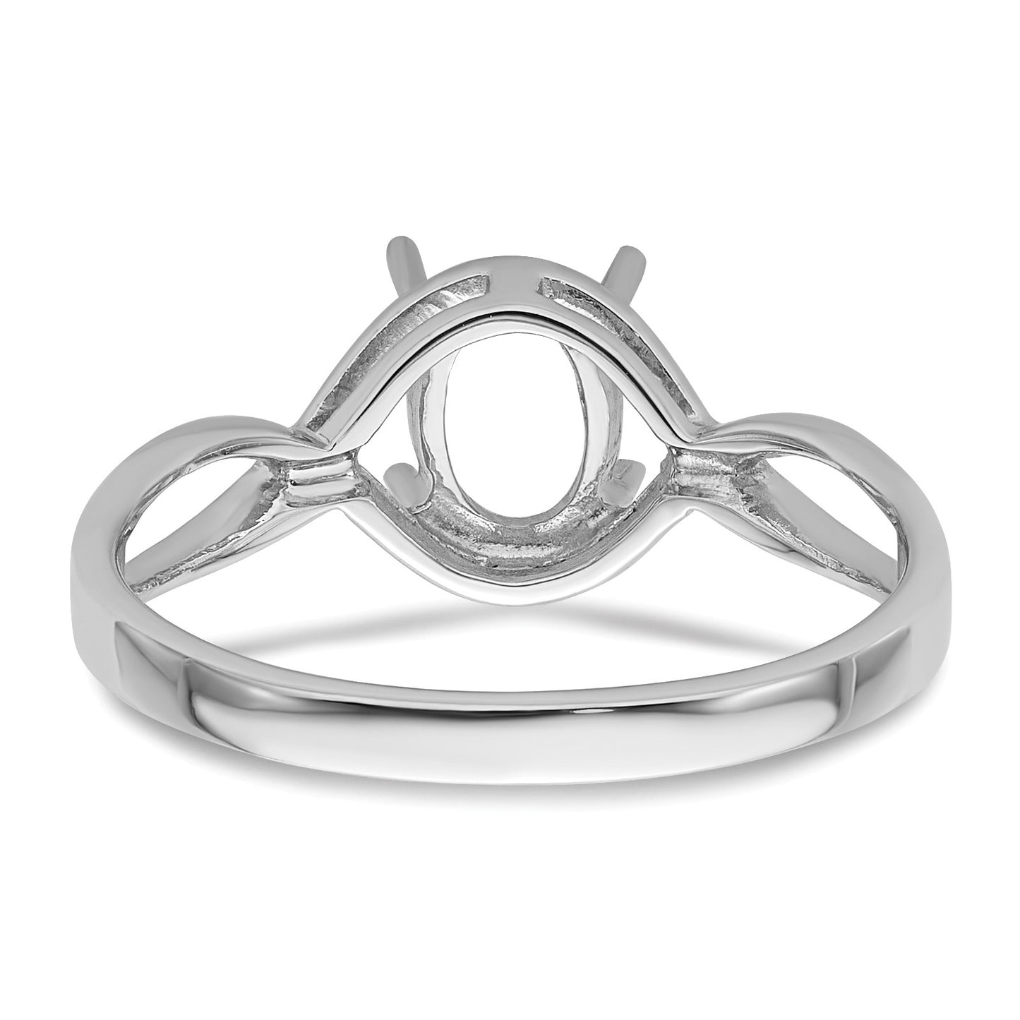 14k White Gold Holds 7x5mm Gemstone Ring Mounting
