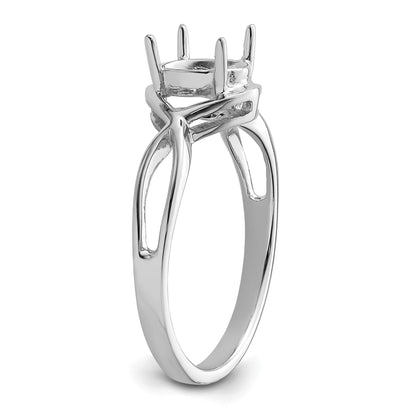 14k White Gold Holds 7x5mm Gemstone Ring Mounting