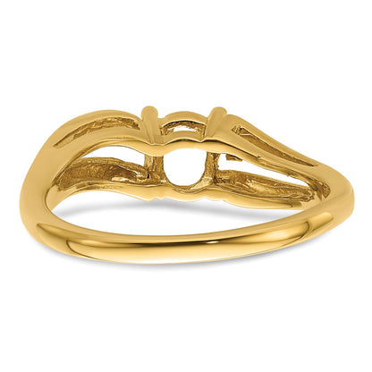 14k Holds 6x4mm Oval Gemstone Ring Mounting