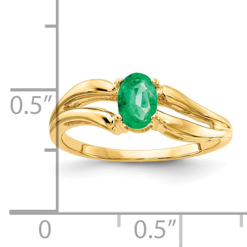 14k 6x4mm Oval Emerald Ring