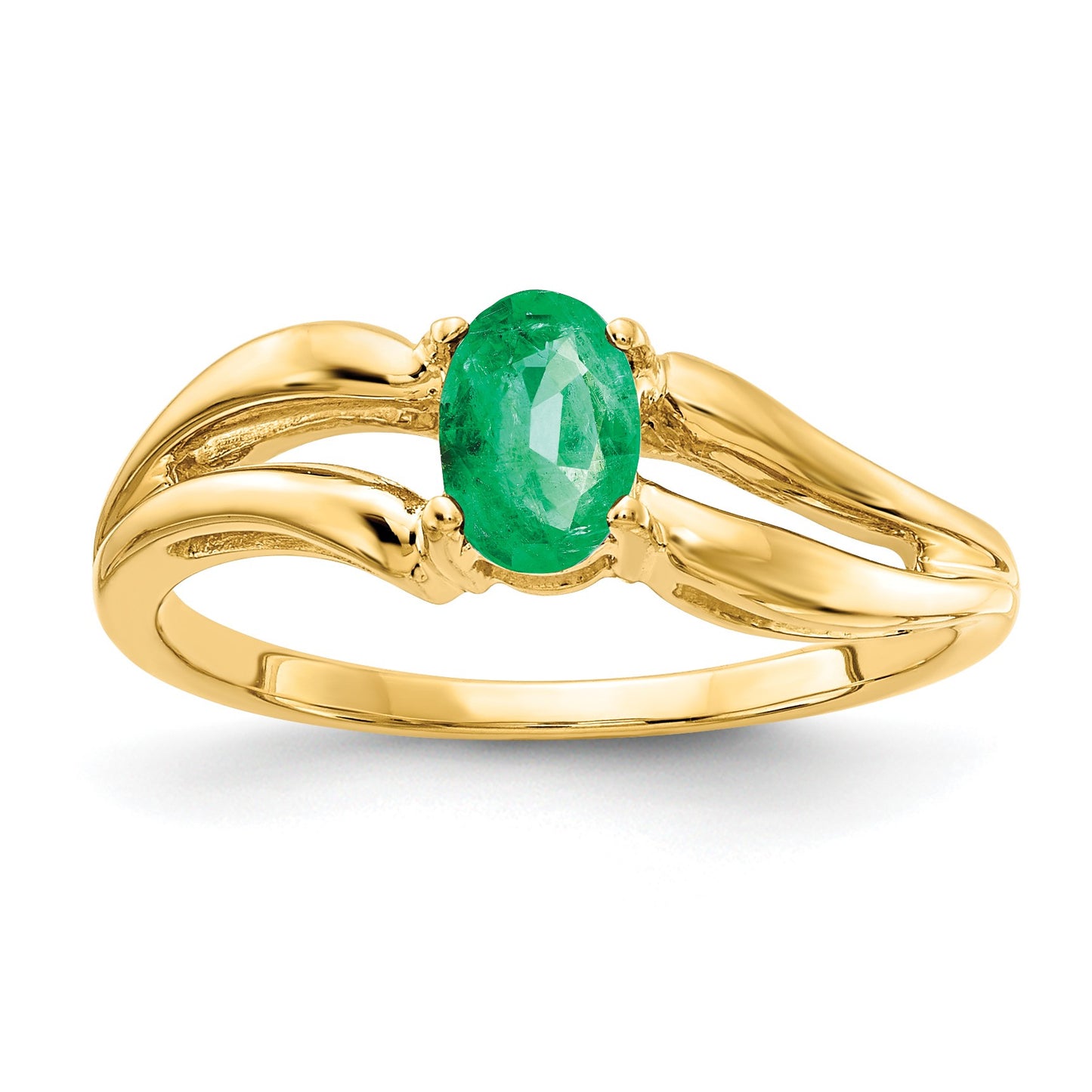 14k 6x4mm Oval Emerald Ring