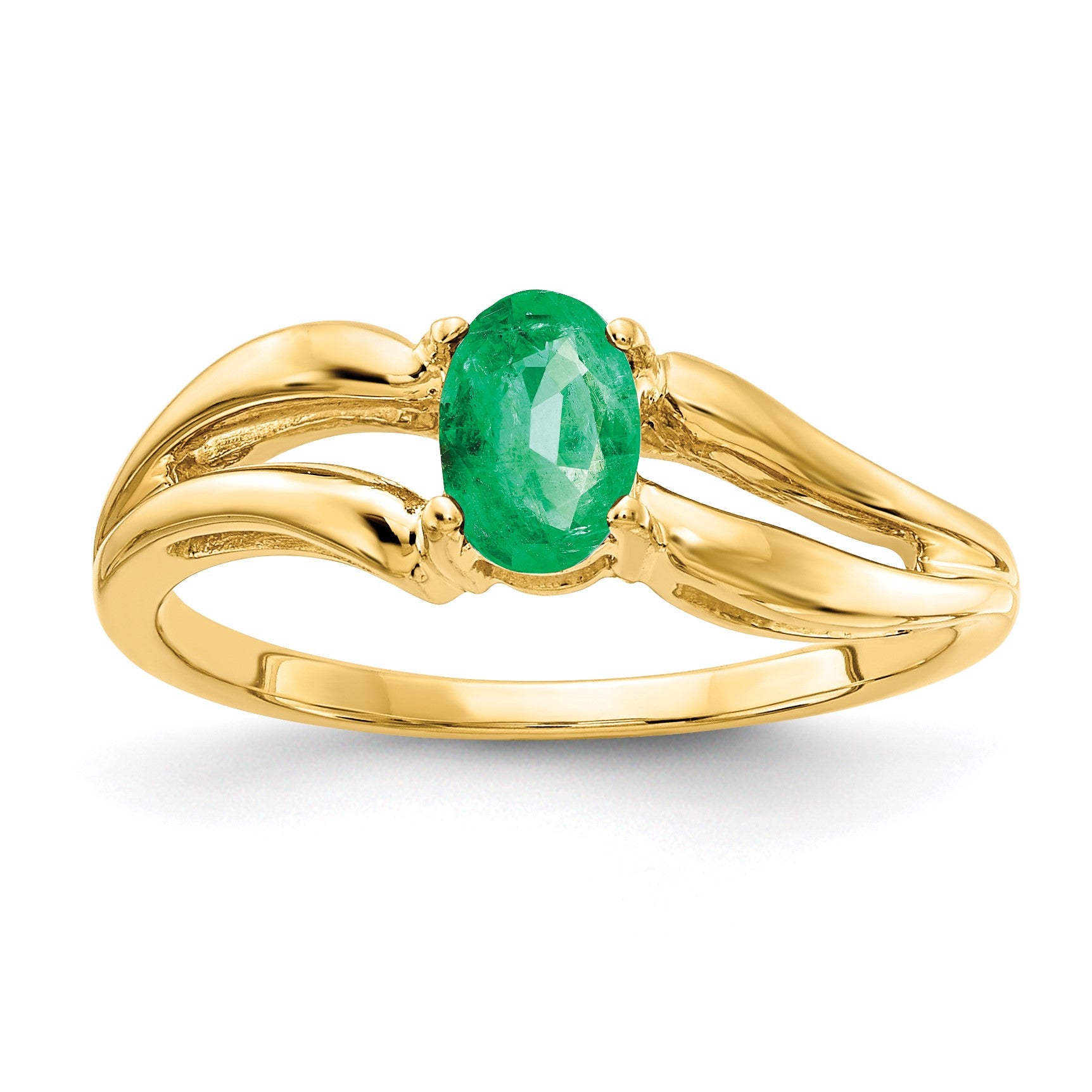 14k 6x4mm Oval Emerald Ring