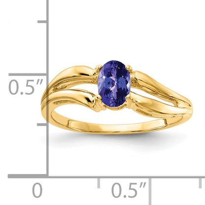 14k 6x4mm Oval Tanzanite Ring