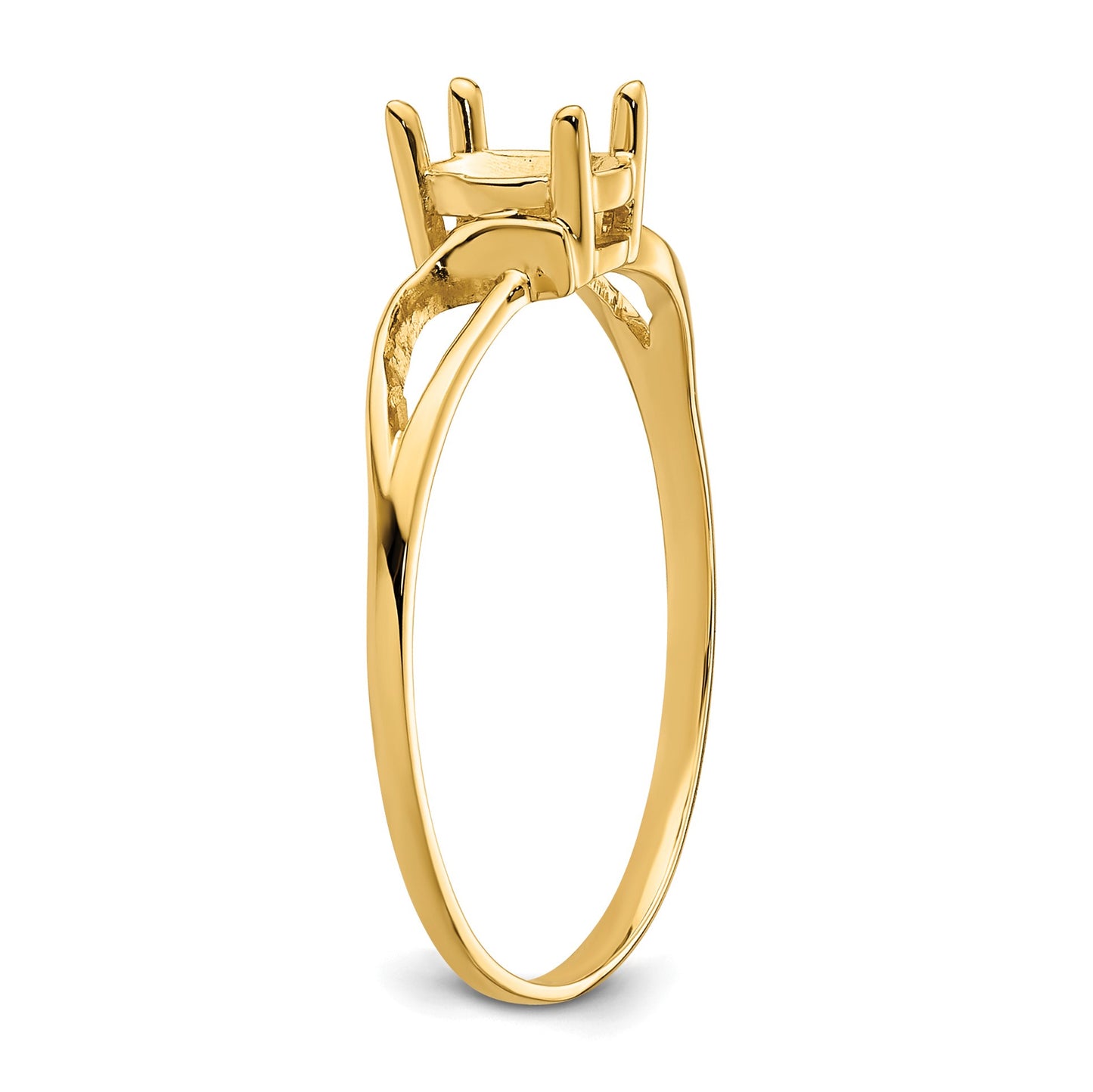 14k Holds 6x4mm Oval Gemstone Ring Mounting
