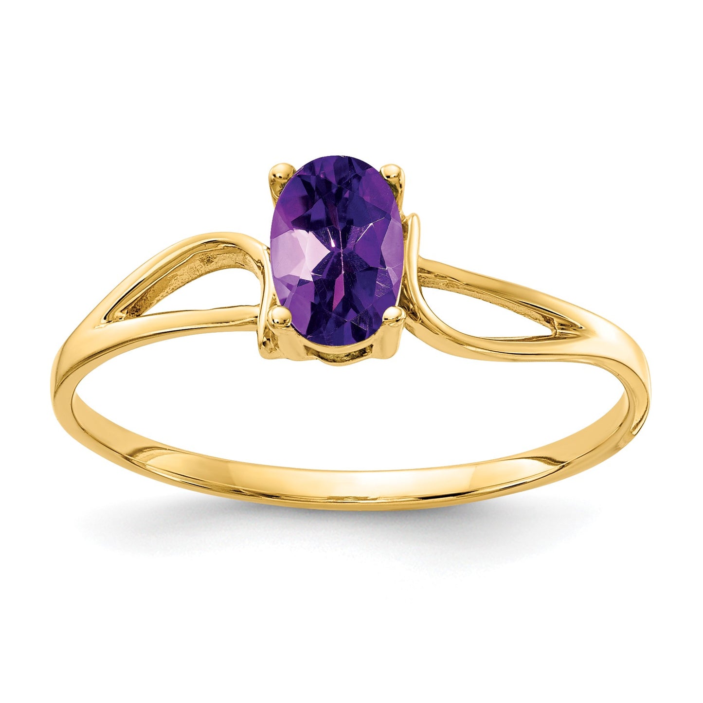14k 6x4mm Oval Amethyst Ring