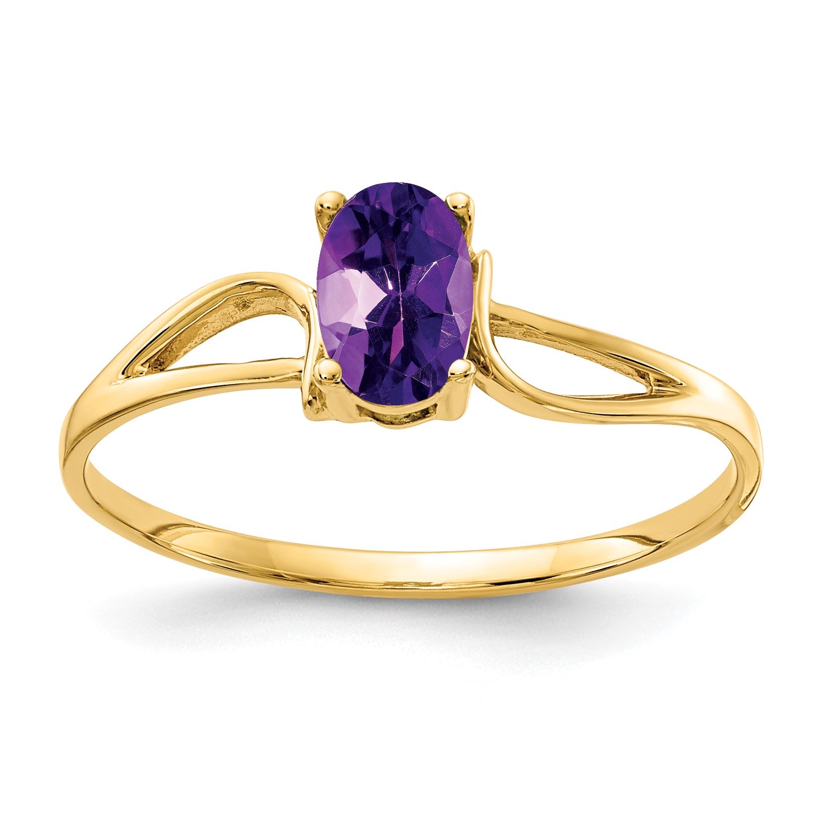 14k 6x4mm Oval Amethyst Ring