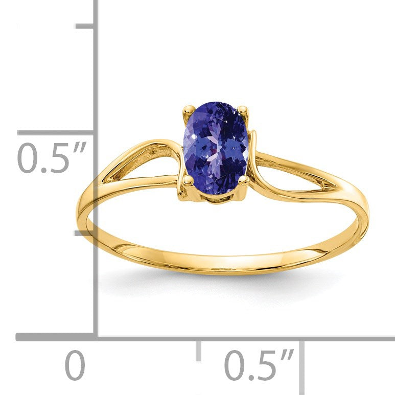 14k 6x4mm Oval Tanzanite Ring