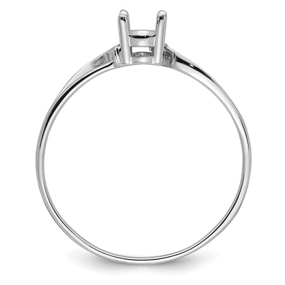 14k White Gold Holds 6x4mm Oval Gemstone Ring Mounting