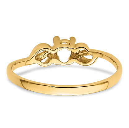 14k Holds 5x3mm Oval Gemstone Knot Ring Mounting