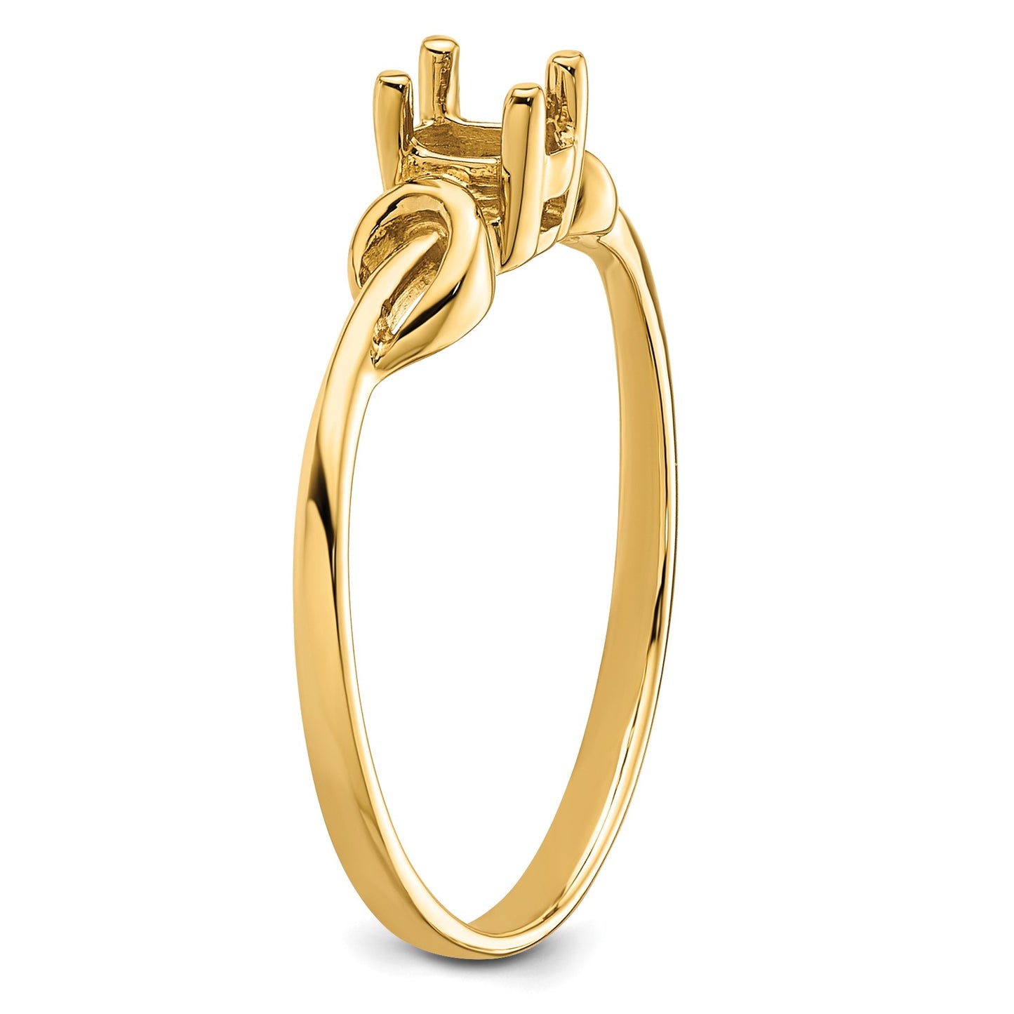 14k Holds 5x3mm Oval Gemstone Knot Ring Mounting