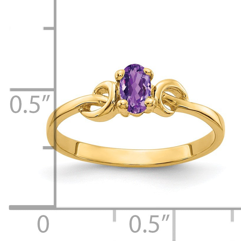 14k 5x3mm Oval Amethyst Knot Ring